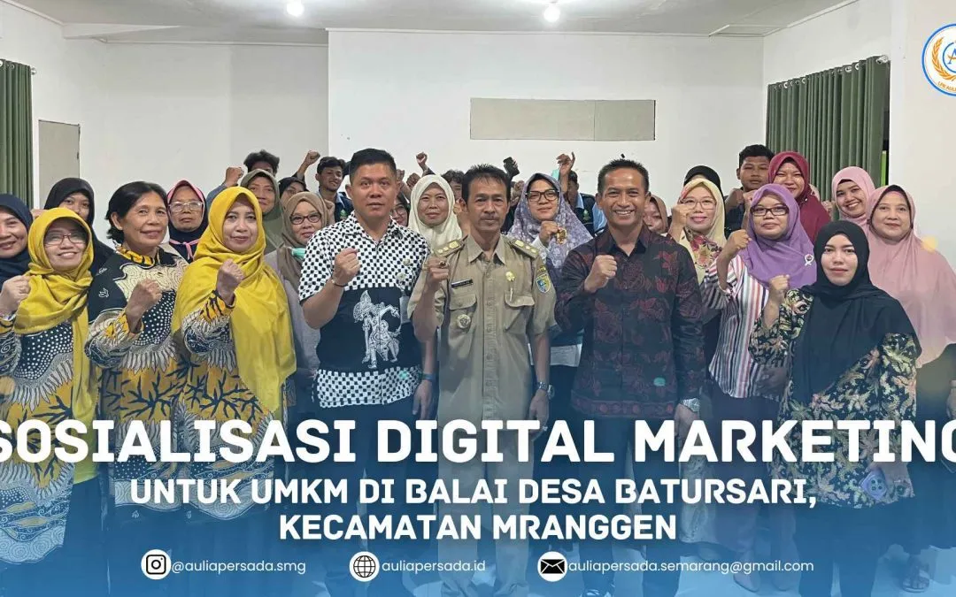 Dorong Digitalisasi Ekonomi Desa, Aulia Persada Gelar Pelatihan Pemasaran Online di Mranggen